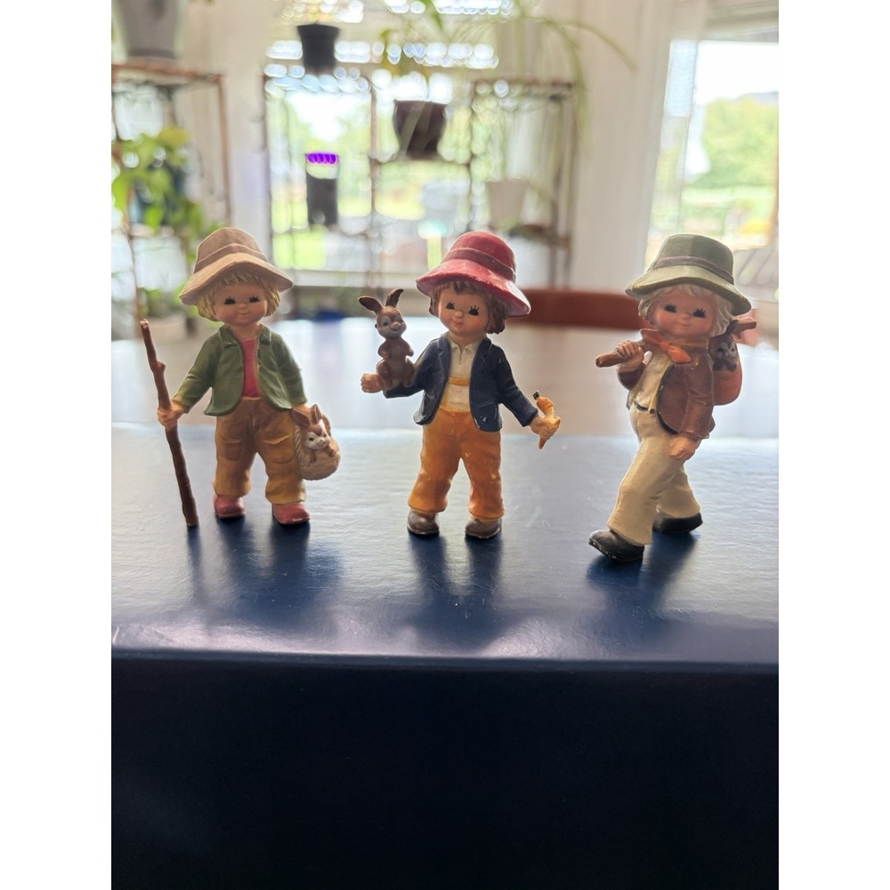 Vintage Bradford "Just For You" Collection Boy Figurines Set Of 3 Country 1983